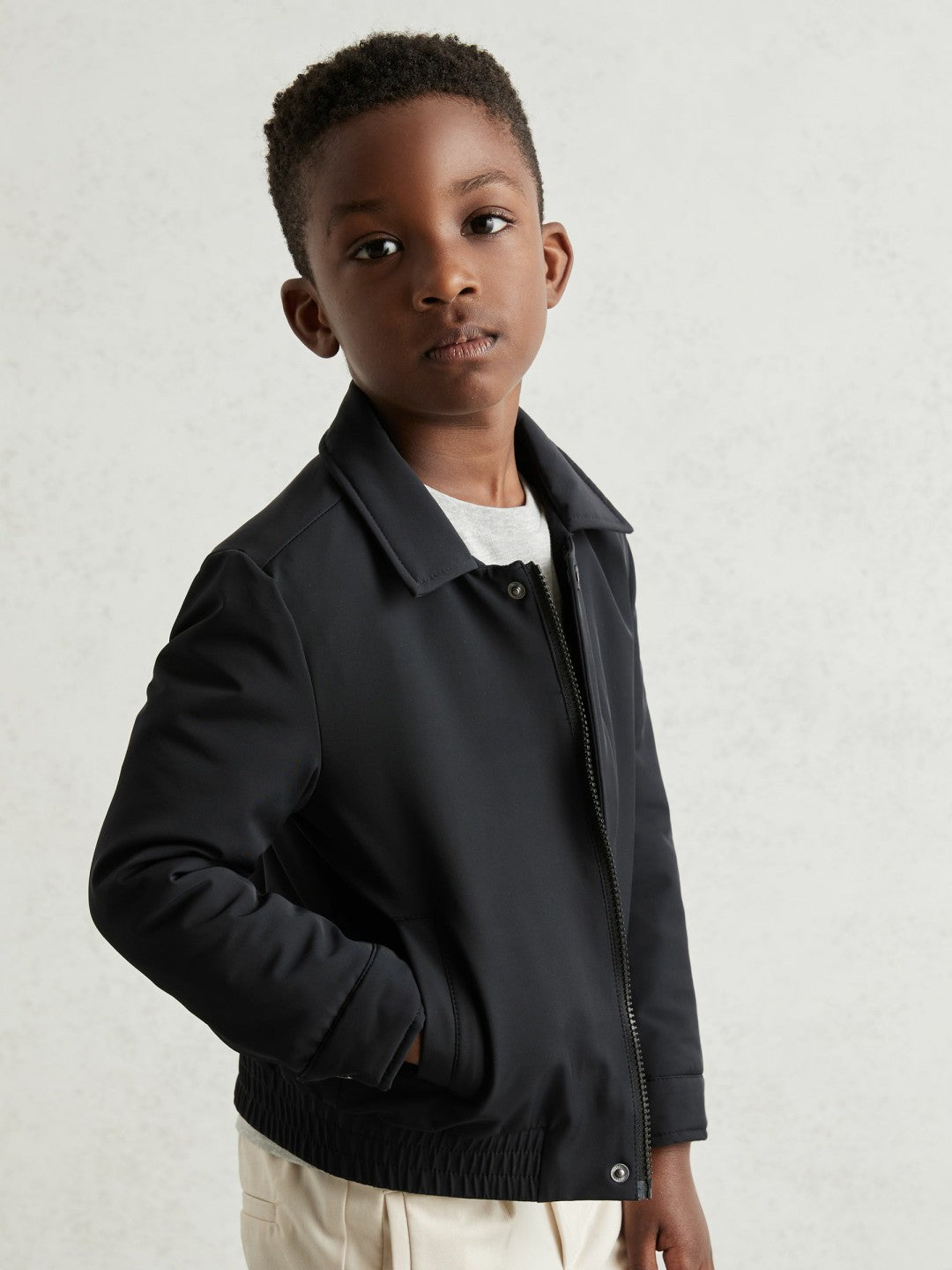 13-14 yrs Zip Through Harrington Jacket in Blue