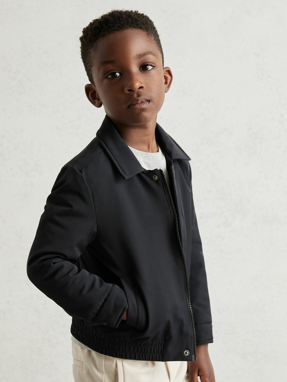 13-14 yrs Zip Through Harrington Jacket in Blue