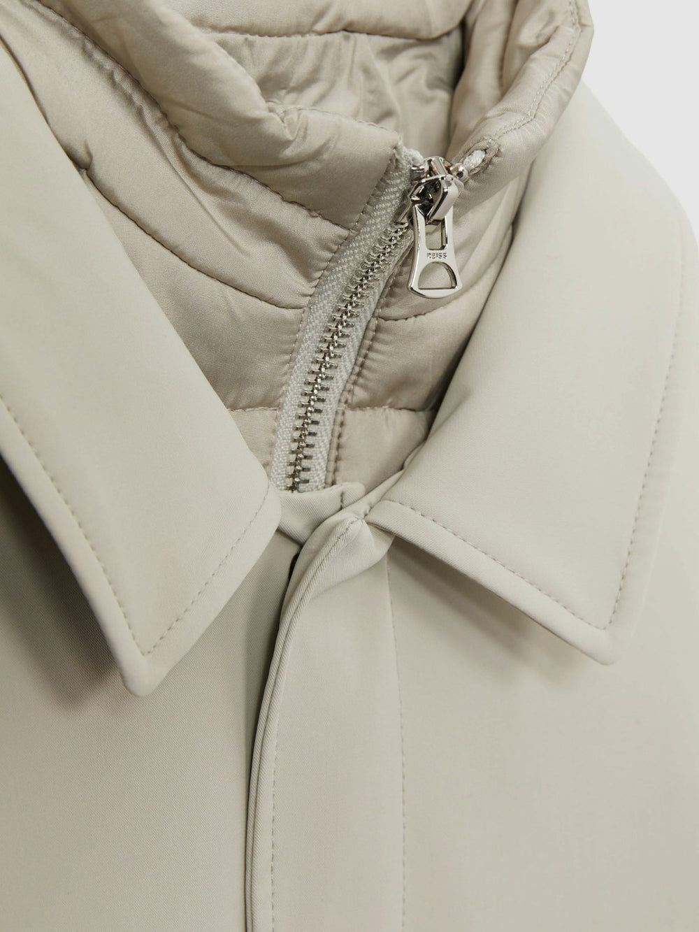 9-13 yrs Gabardine Coat with Removable Gilet in Stone