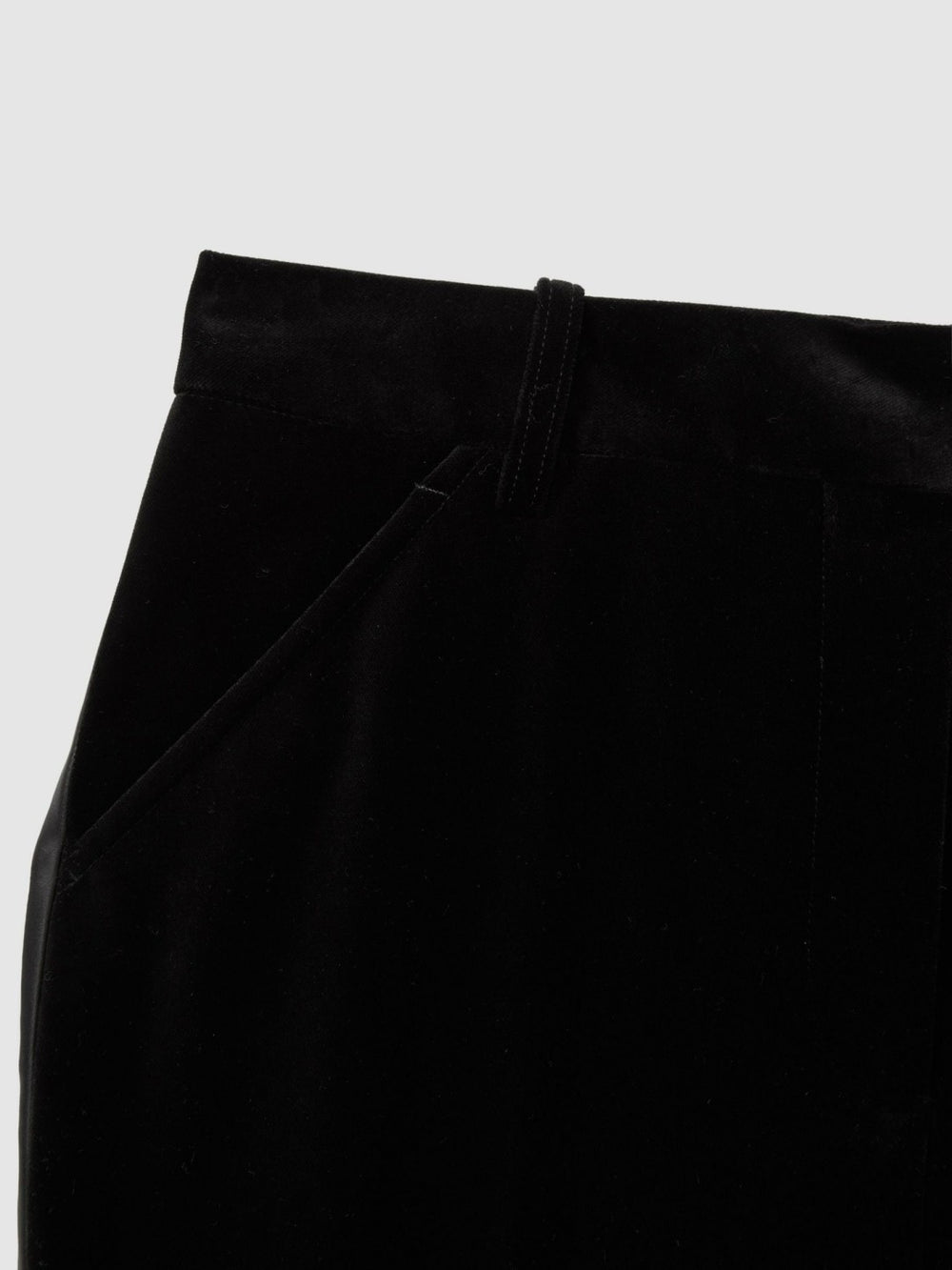 Velvet Flared Suit Trousers in Black