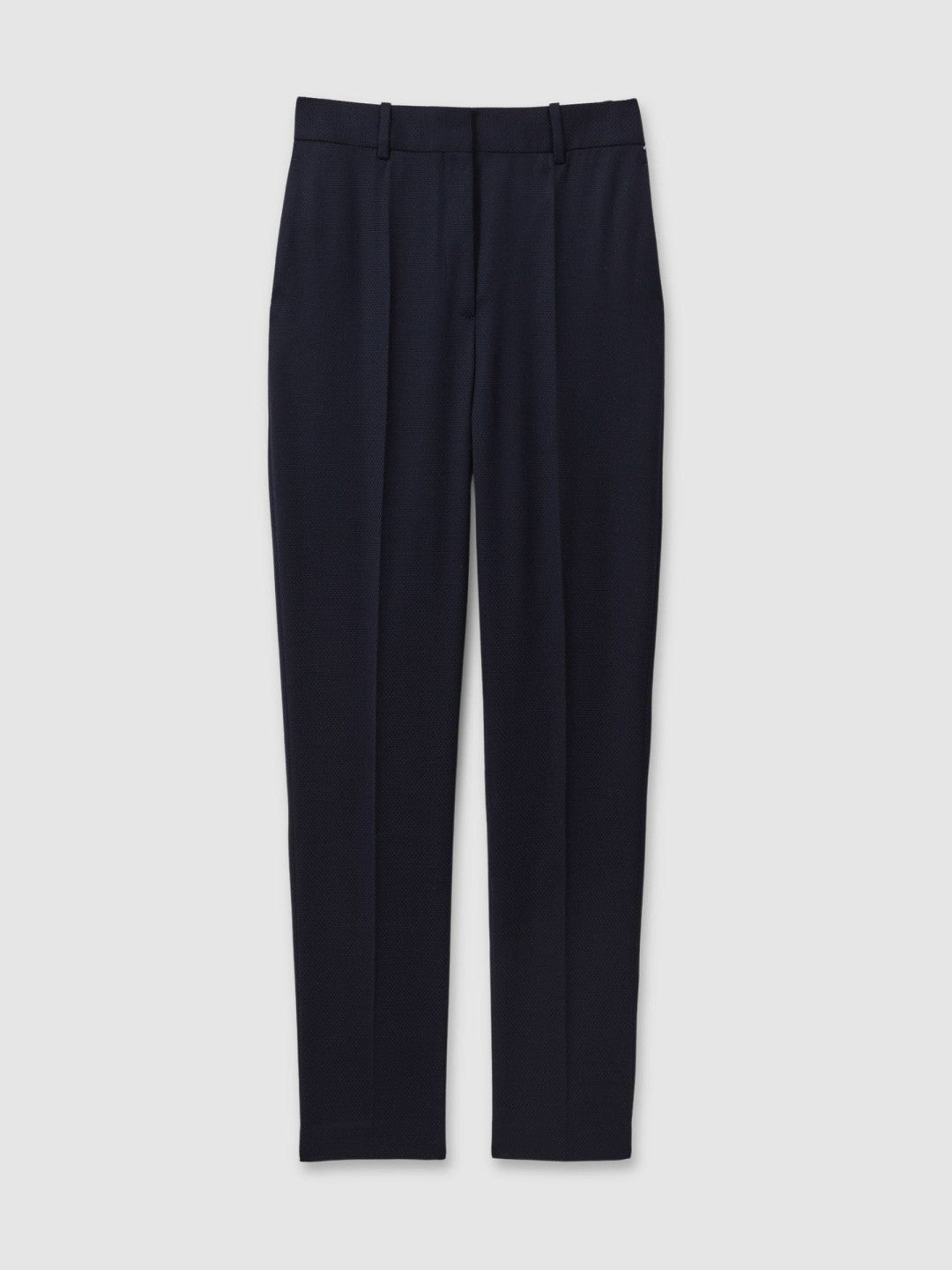 Textured Slim Fit Suit Trousers in Navy