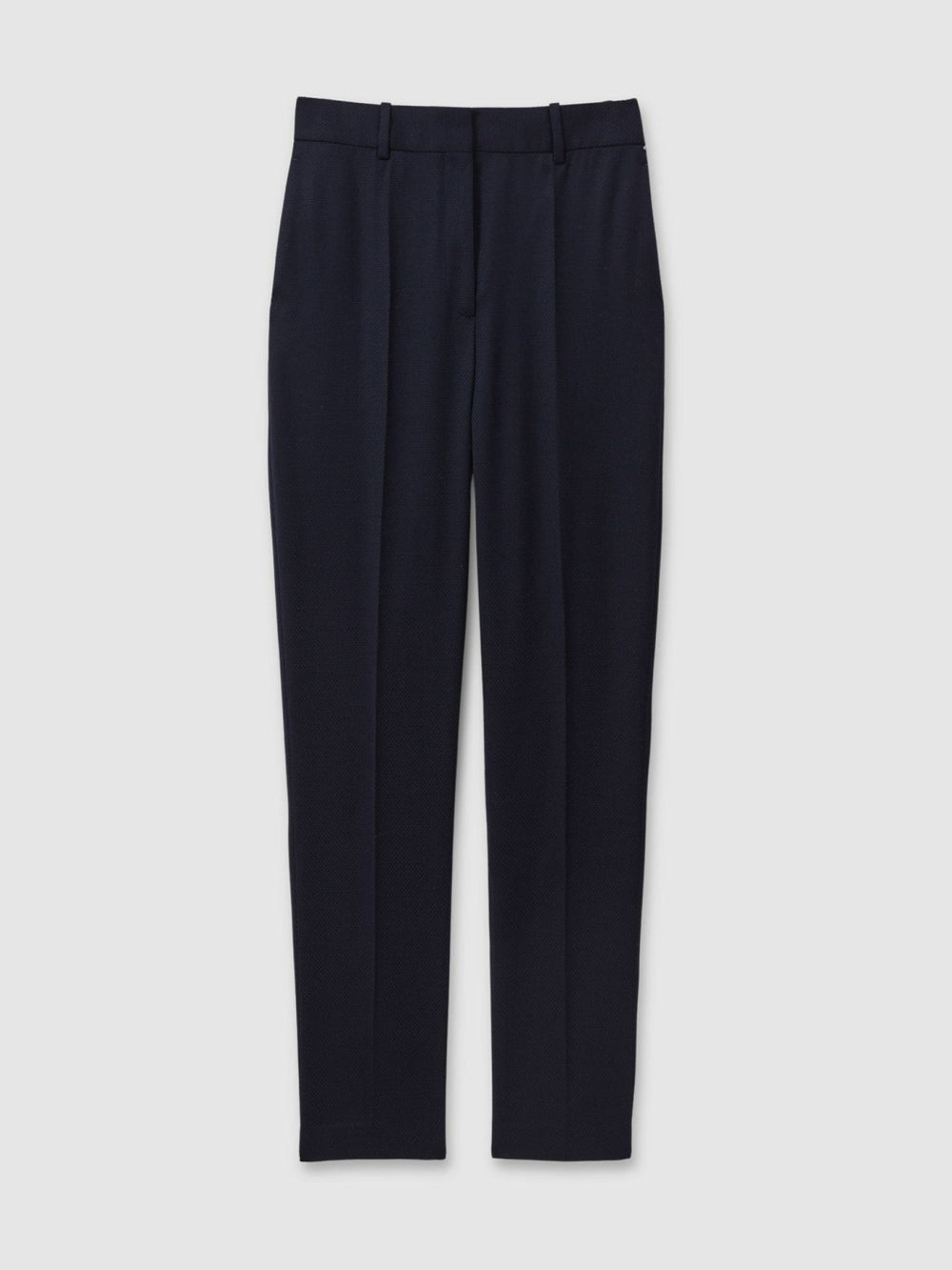 Textured Slim Fit Suit Trousers in Navy