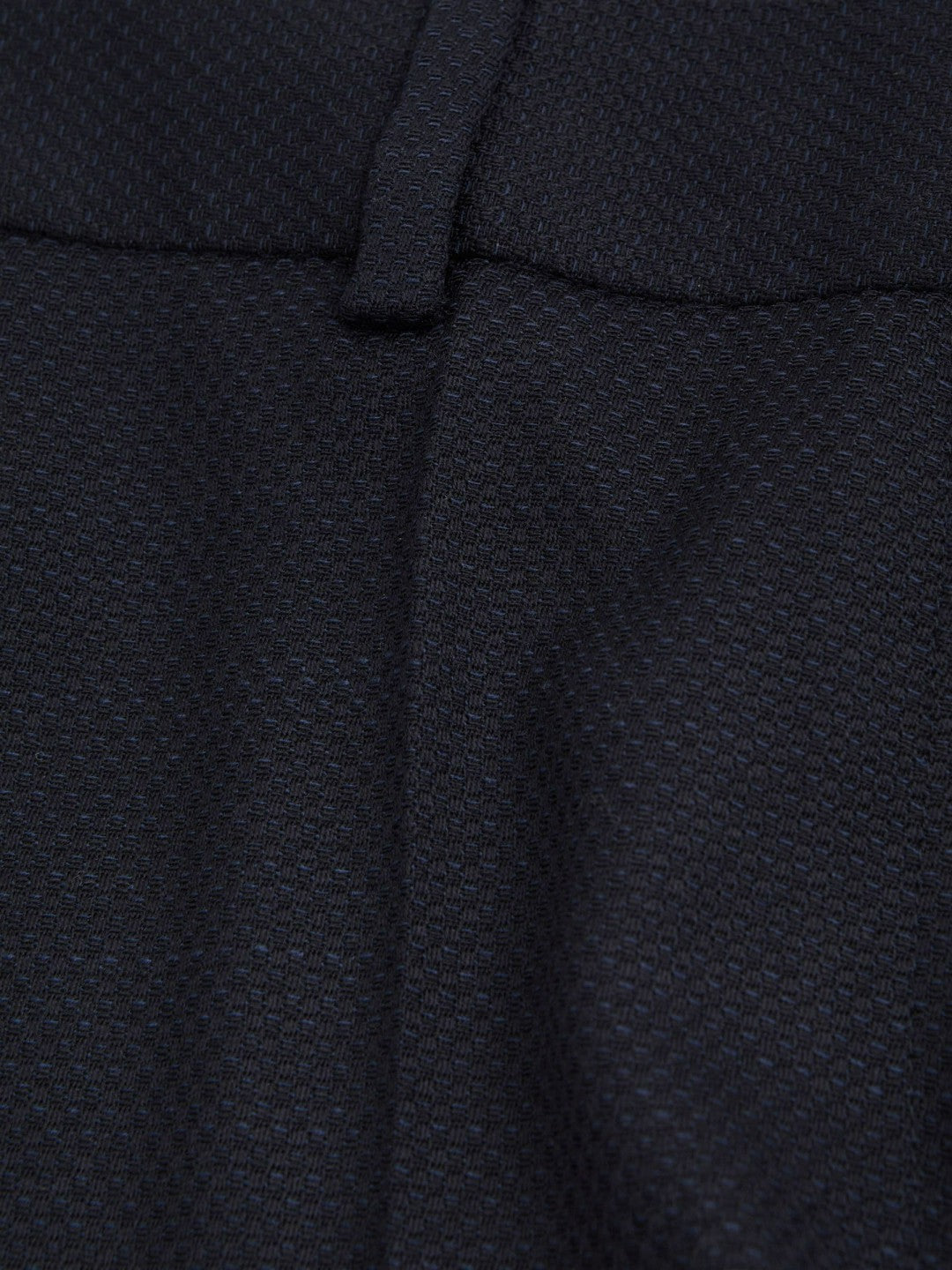 Textured Slim Fit Suit Trousers in Navy