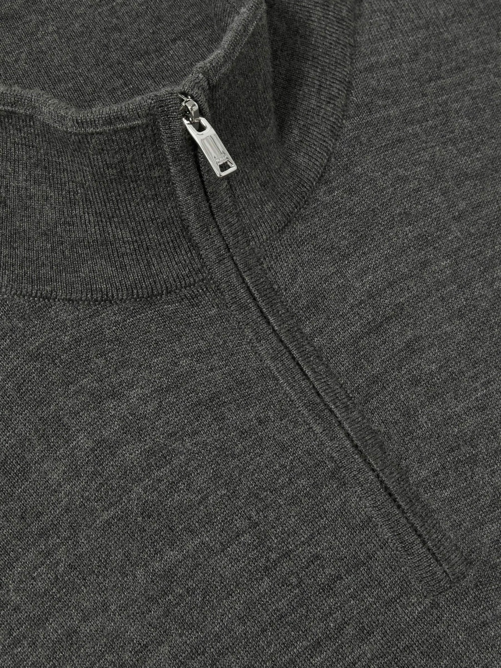 Merino Wool Half-Zip Jumper in Derby Grey Marl