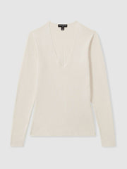 Atelier Knitted Silk-Blend Top in Off White