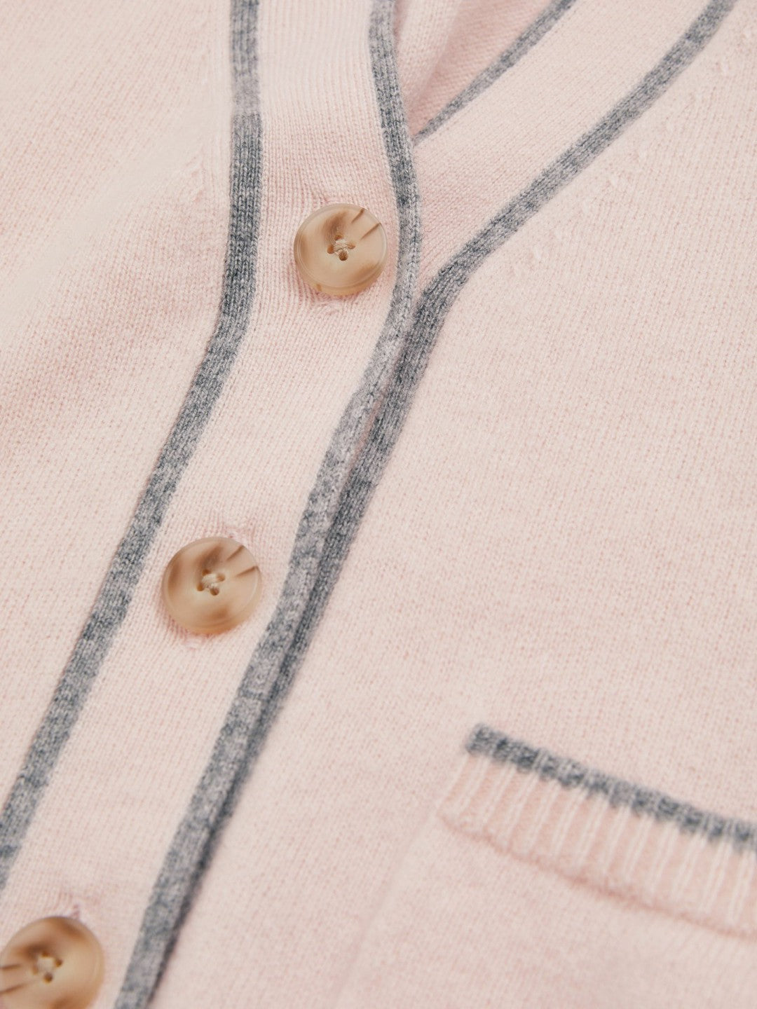 9-13 yrs Wool-Blend Stripe-Detail Cardigan With Cashmere in Pink