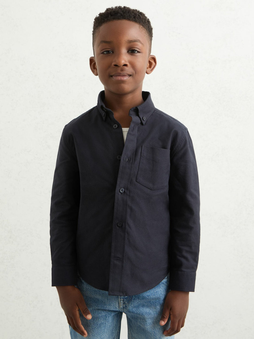 9-13 yrs Button Down Oxford Shirt in Navy