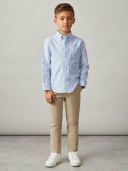 9-13 yrs Button Down Oxford Shirt in Soft Blue