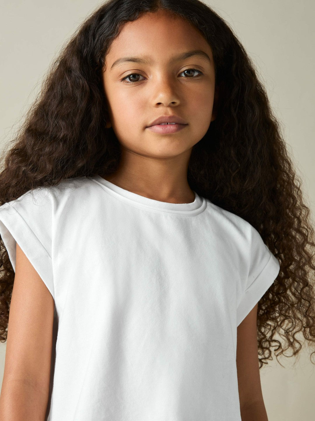 9-13 yrs Cotton-Jersey Cropped T-Shirt in White