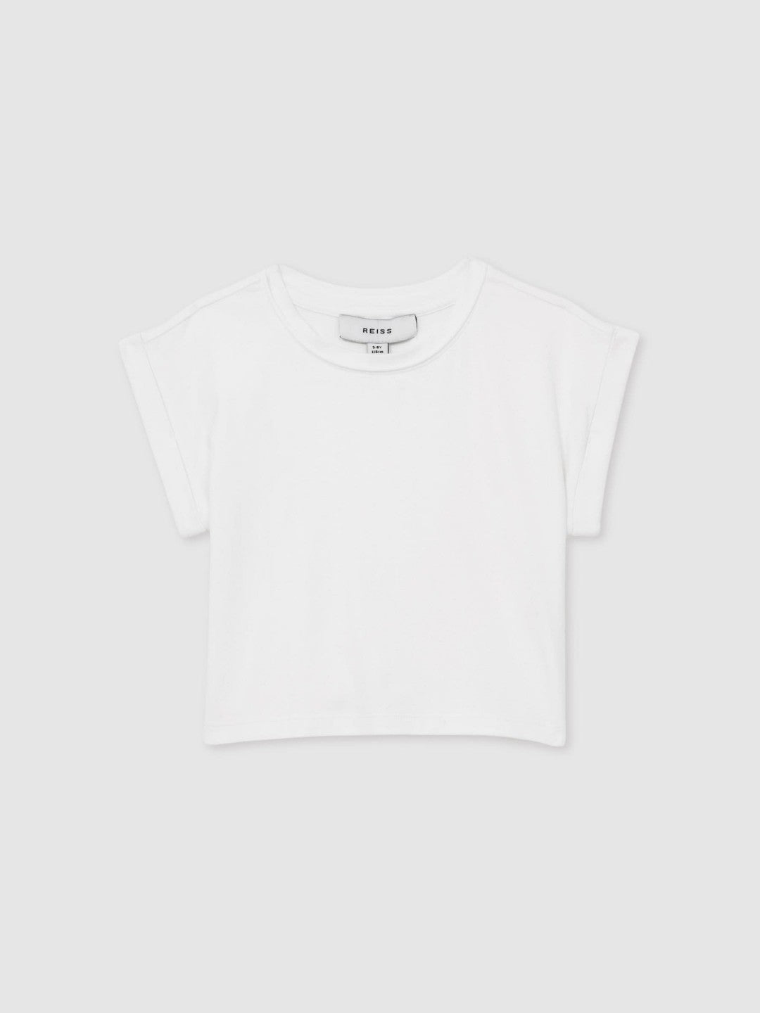 9-13 yrs Cotton-Jersey Cropped T-Shirt in White