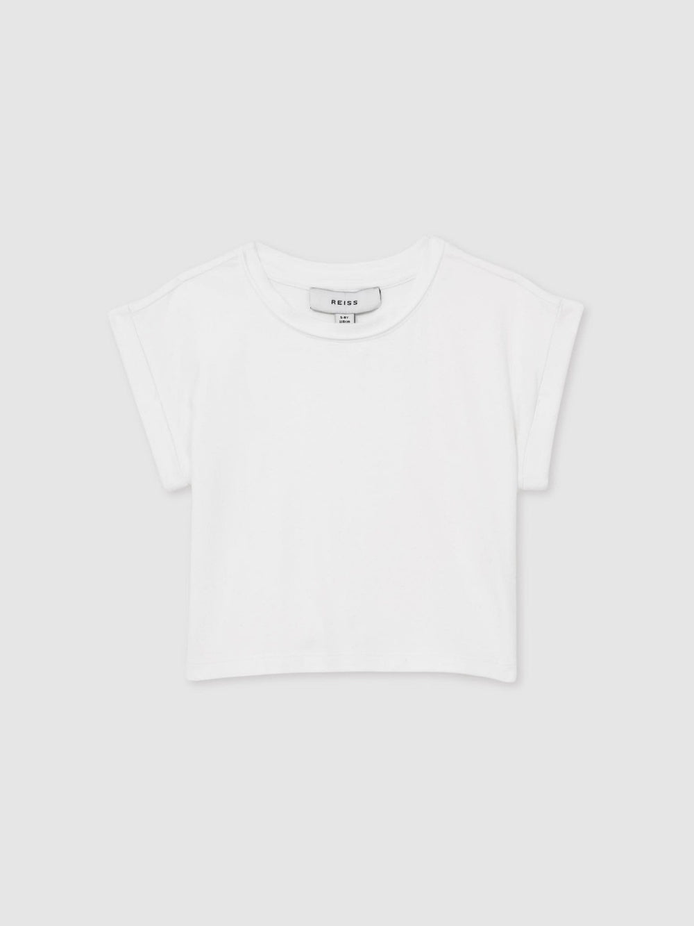 9-13 yrs Cotton-Jersey Cropped T-Shirt in White