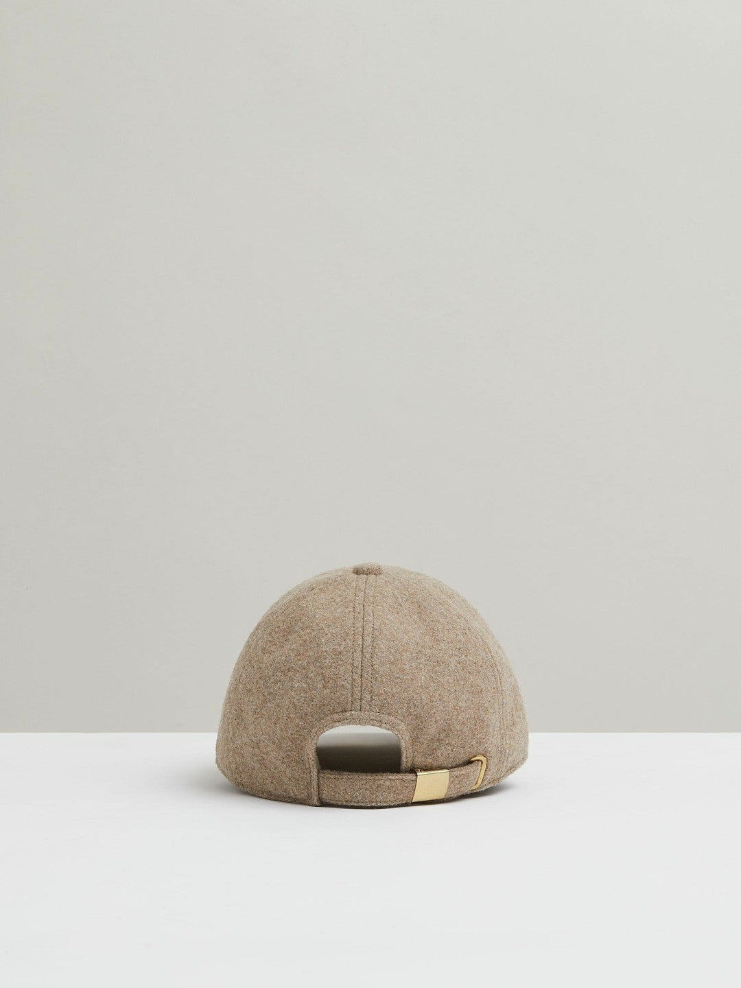 Wool Blend Flannel Baseball Cap in Taupe
