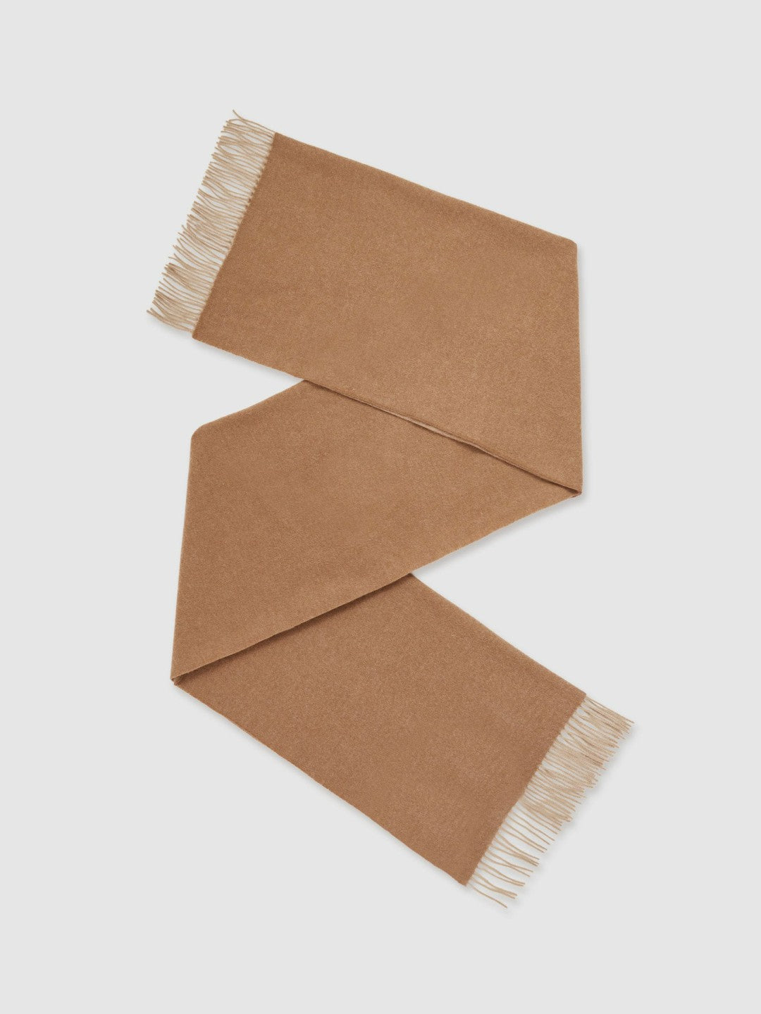 Wool-Cashmere Scarf in Biscuit