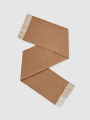 Wool-Cashmere Scarf in Biscuit