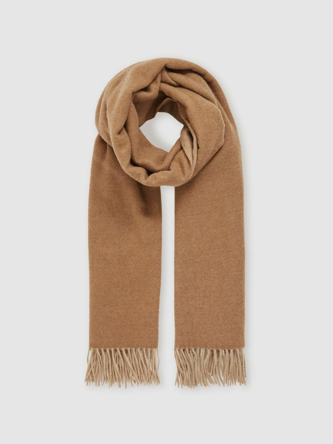 Wool-Cashmere Scarf in Biscuit