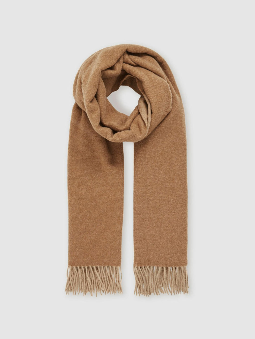 Wool-Cashmere Scarf in Biscuit