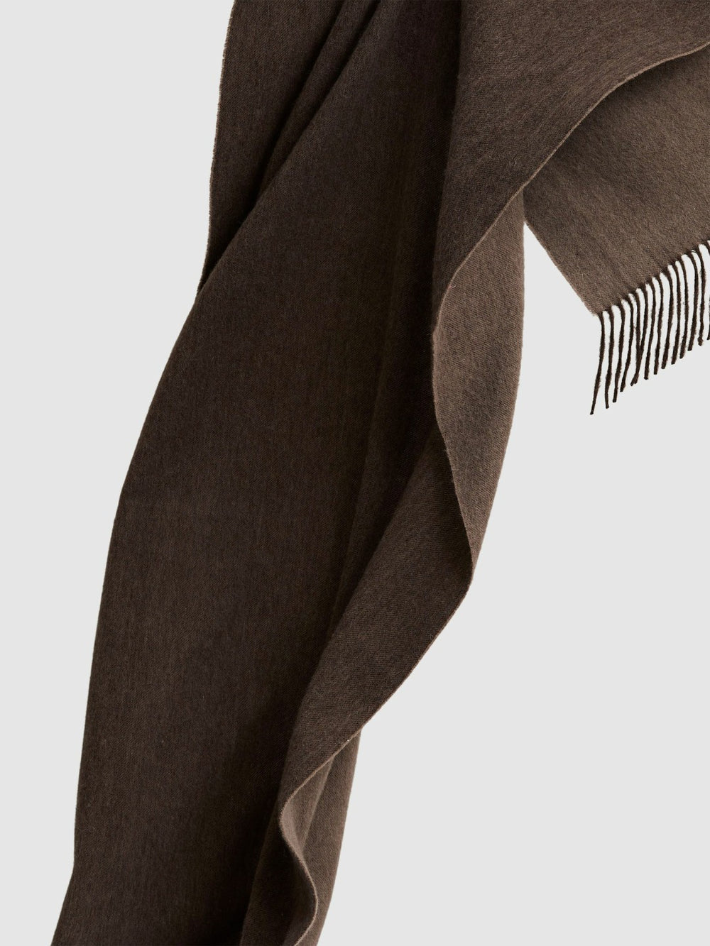 Wool-Cashmere Scarf in Chocolate