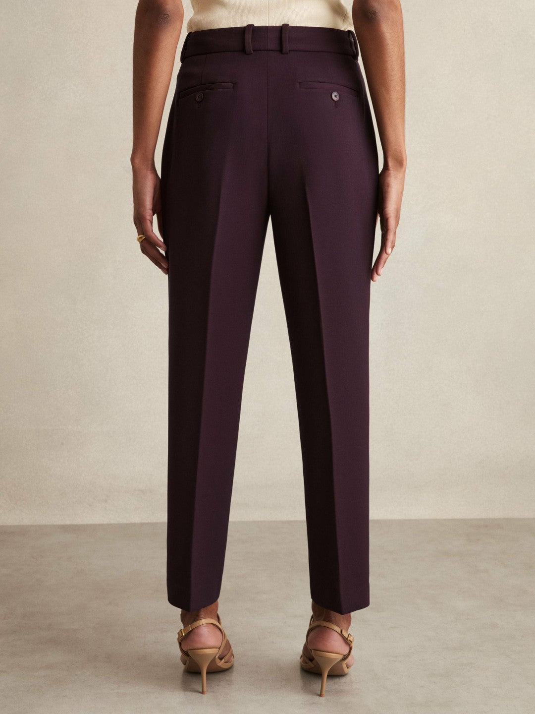 Petite Slim Fit Suit Trousers in Berry