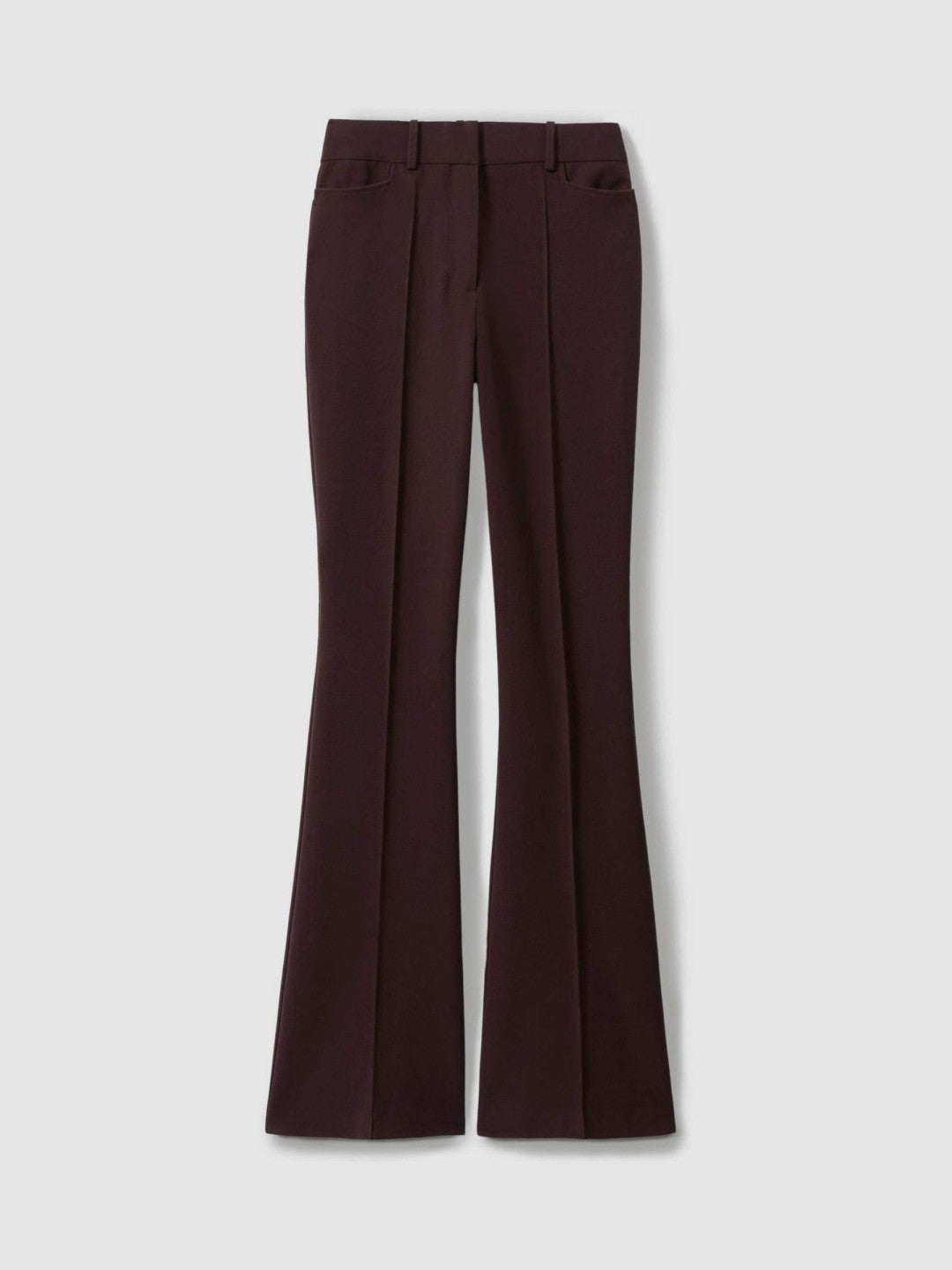 Petite Flared Suit Trousers in Berry