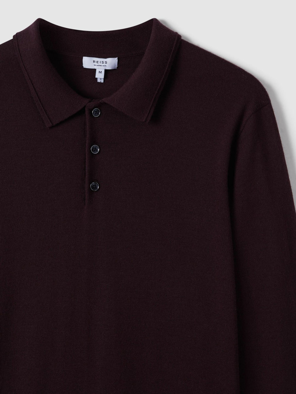 Merino Wool Polo Shirt in Dark Bordeaux