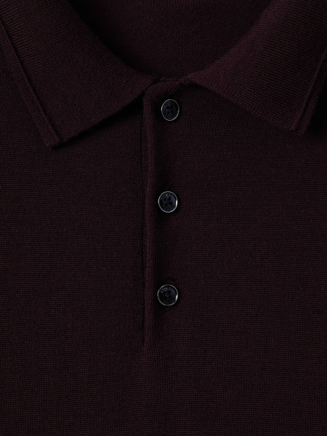Merino Wool Polo Shirt in Dark Bordeaux
