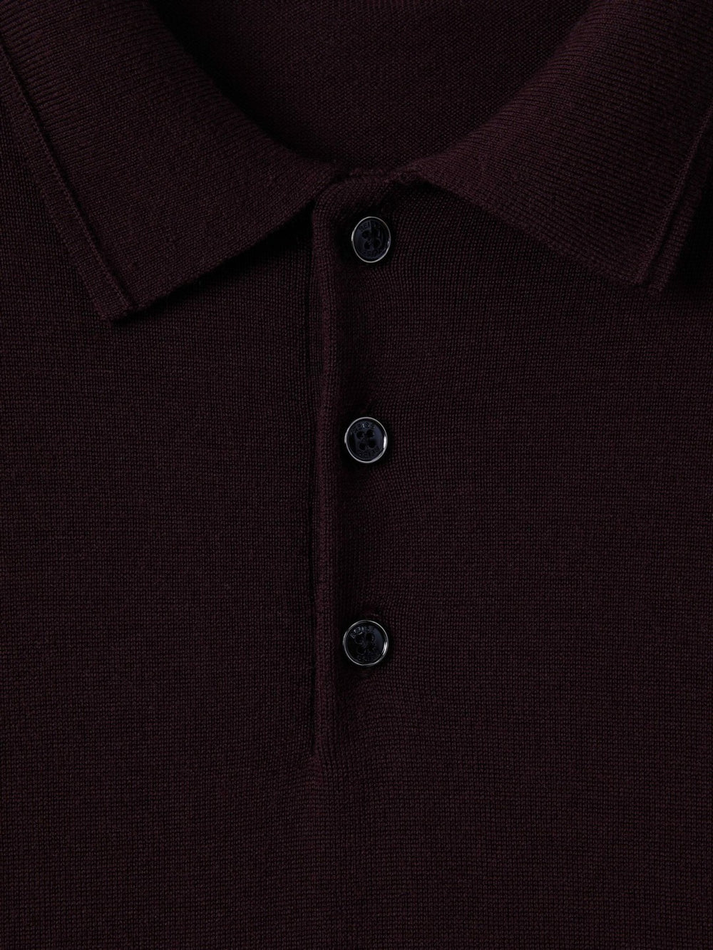 Merino Wool Polo Shirt in Dark Bordeaux
