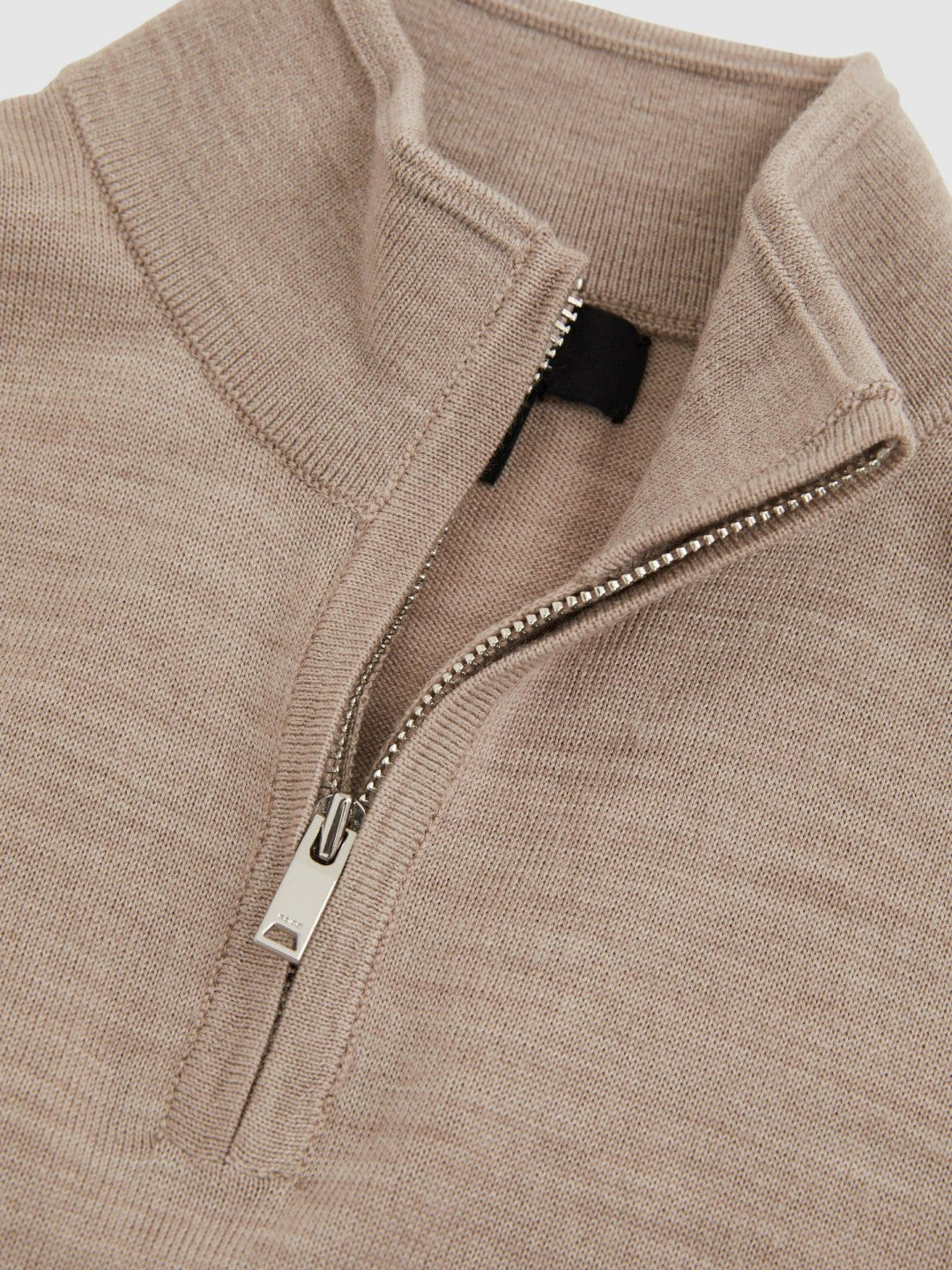 3-9 yrs Merino Wool Half-Zip Funnel Neck Jumper in Wheat Melange