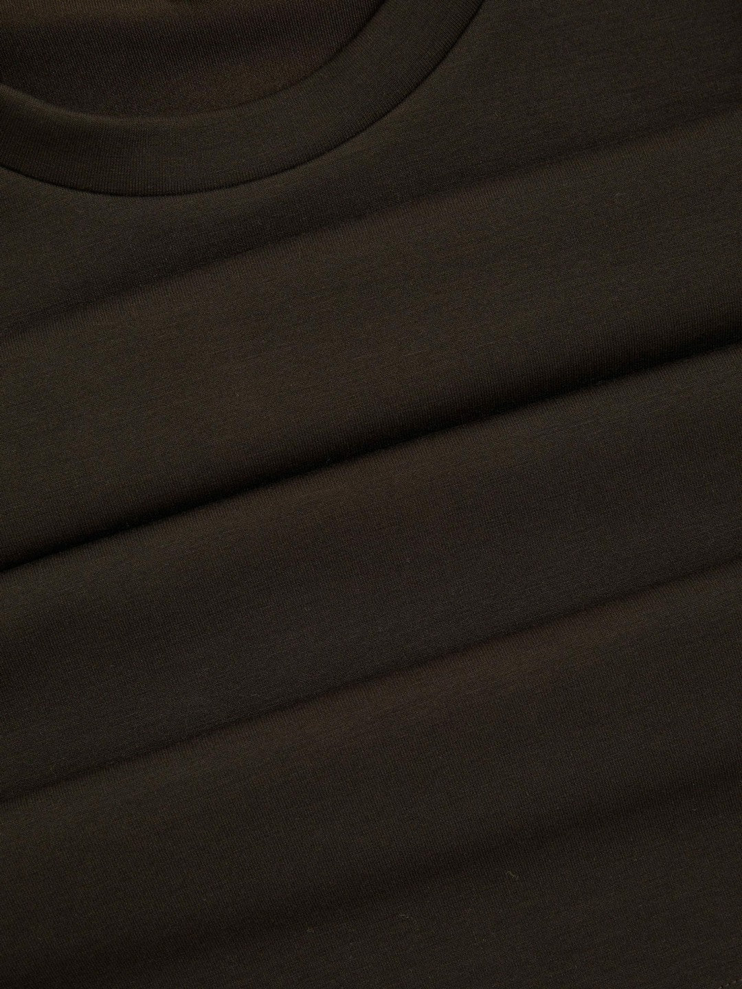 Interlock Jersey Crew Neck T-Shirt in Chocolate Brown