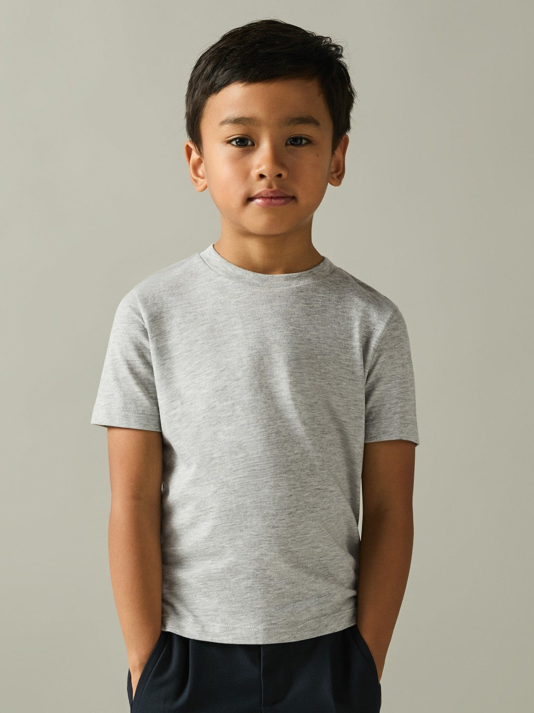9-13 yrs Crew Neck T-Shirt in Grey