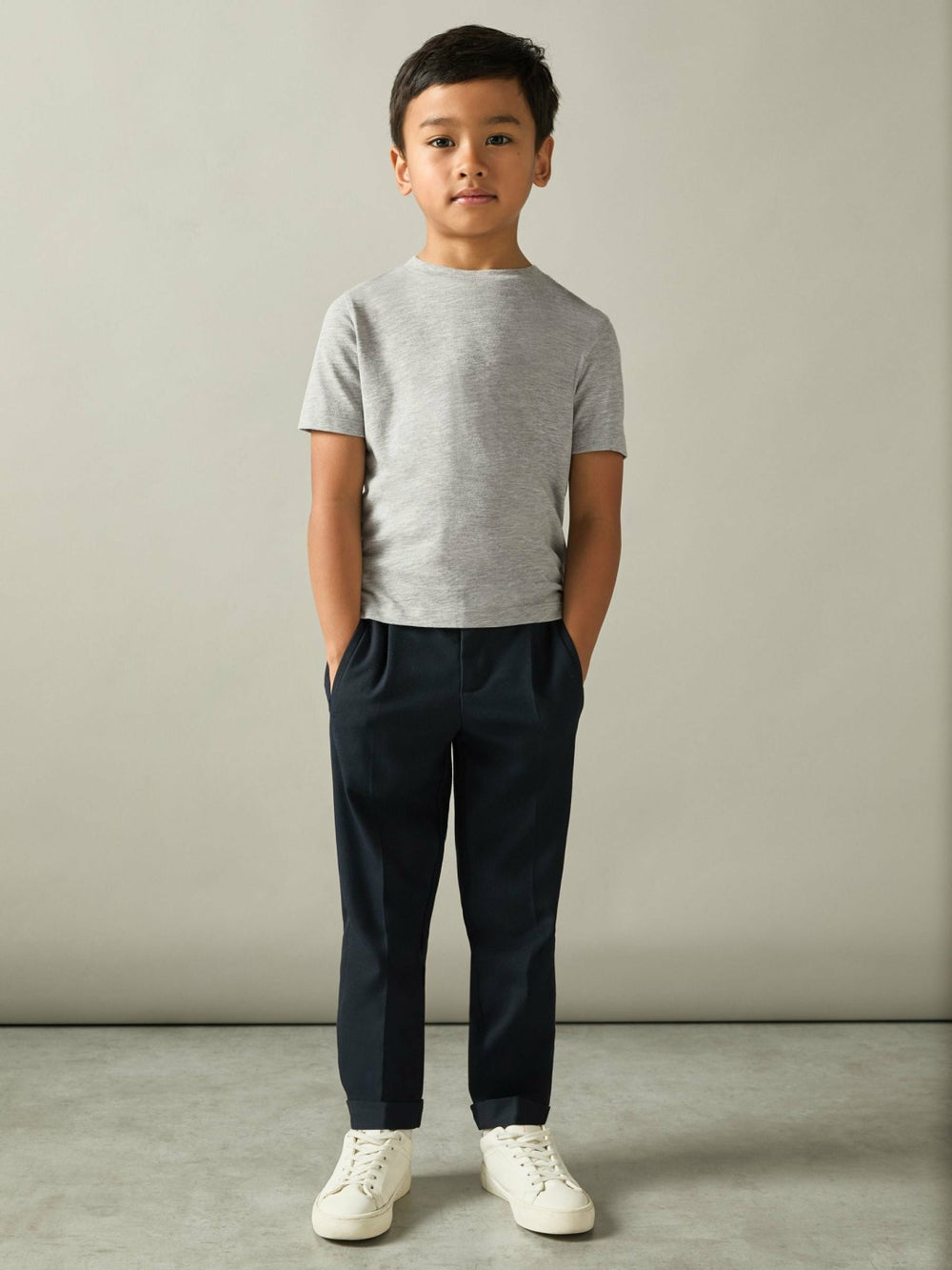 3-9 yrs Crew Neck T-Shirt in Grey