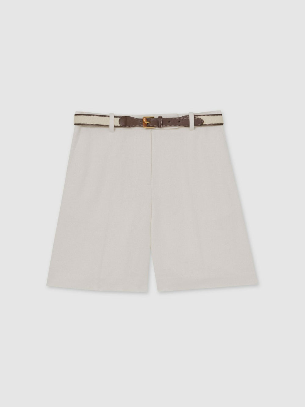 Linen-Blend Bermuda Shorts in White