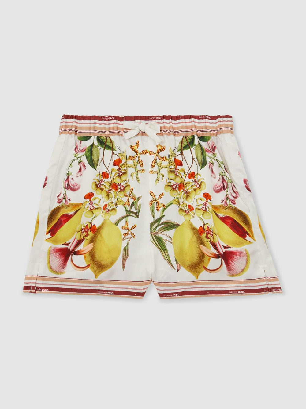 9-13 yrs  | NYBG Satin Floral-Print Shorts in Ivory