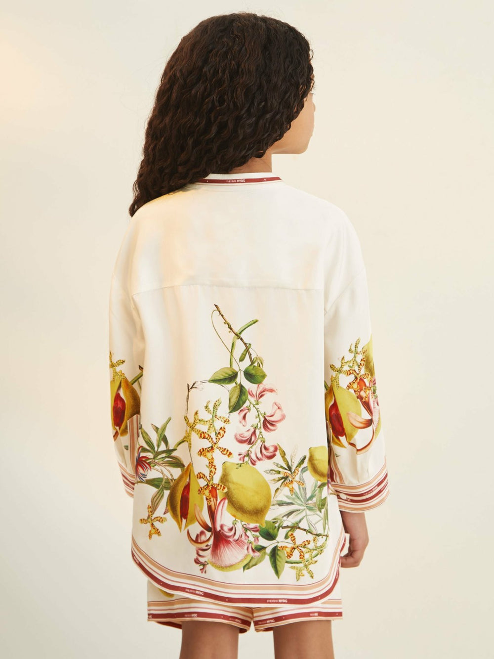 4-9 yrs  | NYBG Satin Floral-Print Shirt in Ivory
