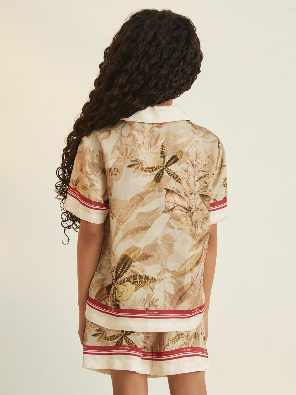4-9 yrs  | NYBG Satin Floral-Print Shirt in Khaki