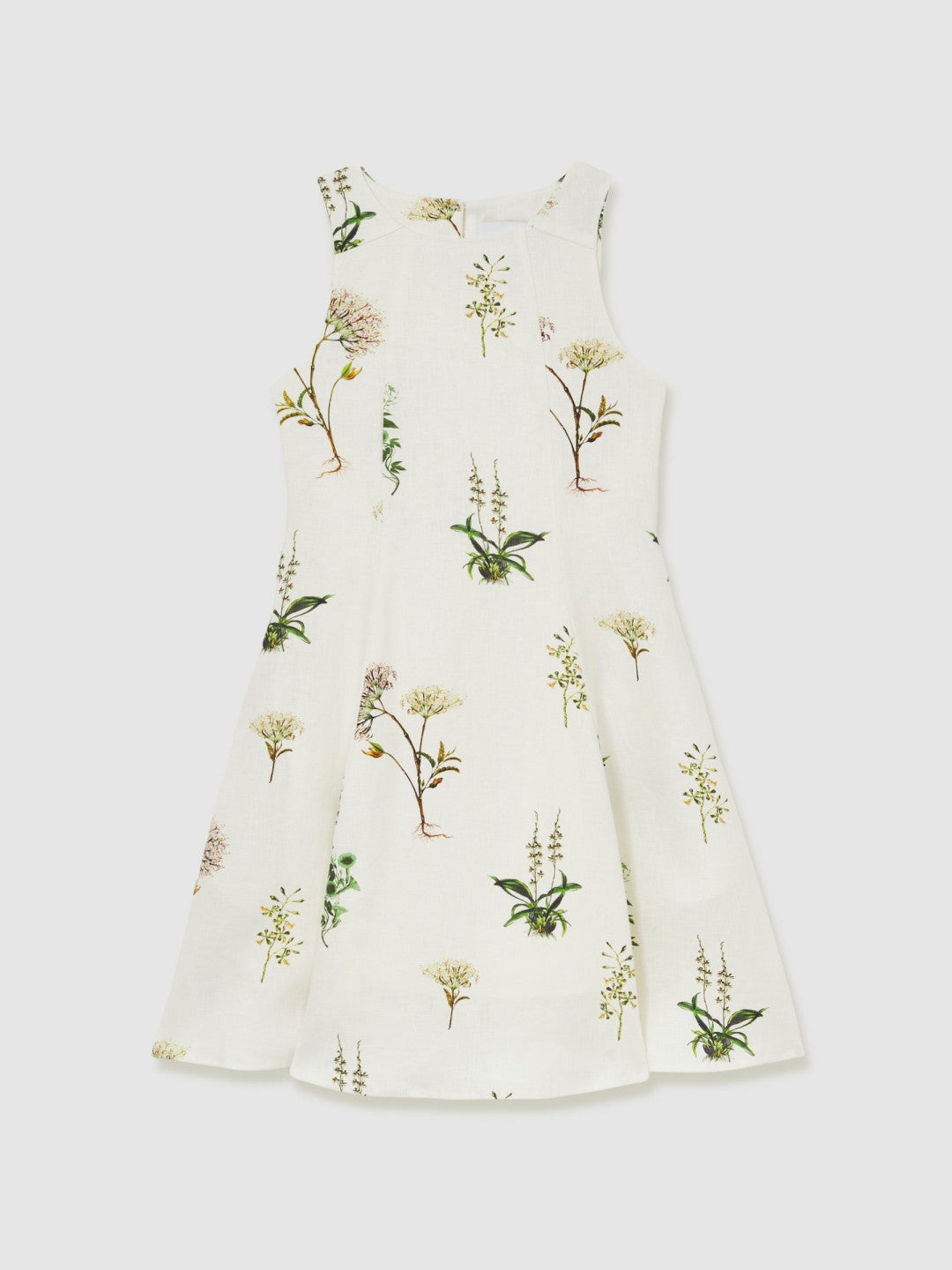 4-9 yrs  | NYBG Linen Floral Flared Dress in Ivory