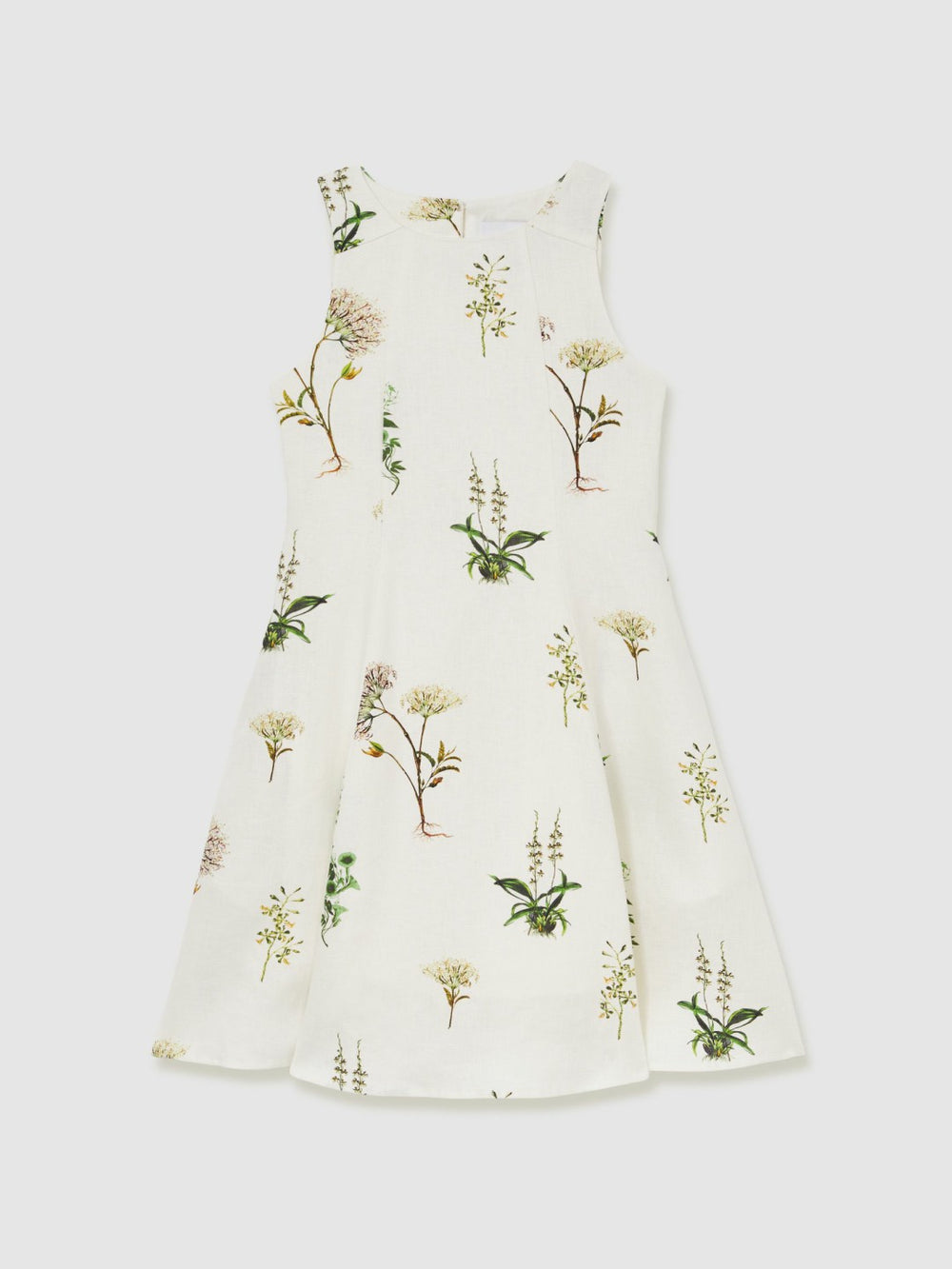 4-9 yrs  | NYBG Linen Floral Flared Dress in Ivory