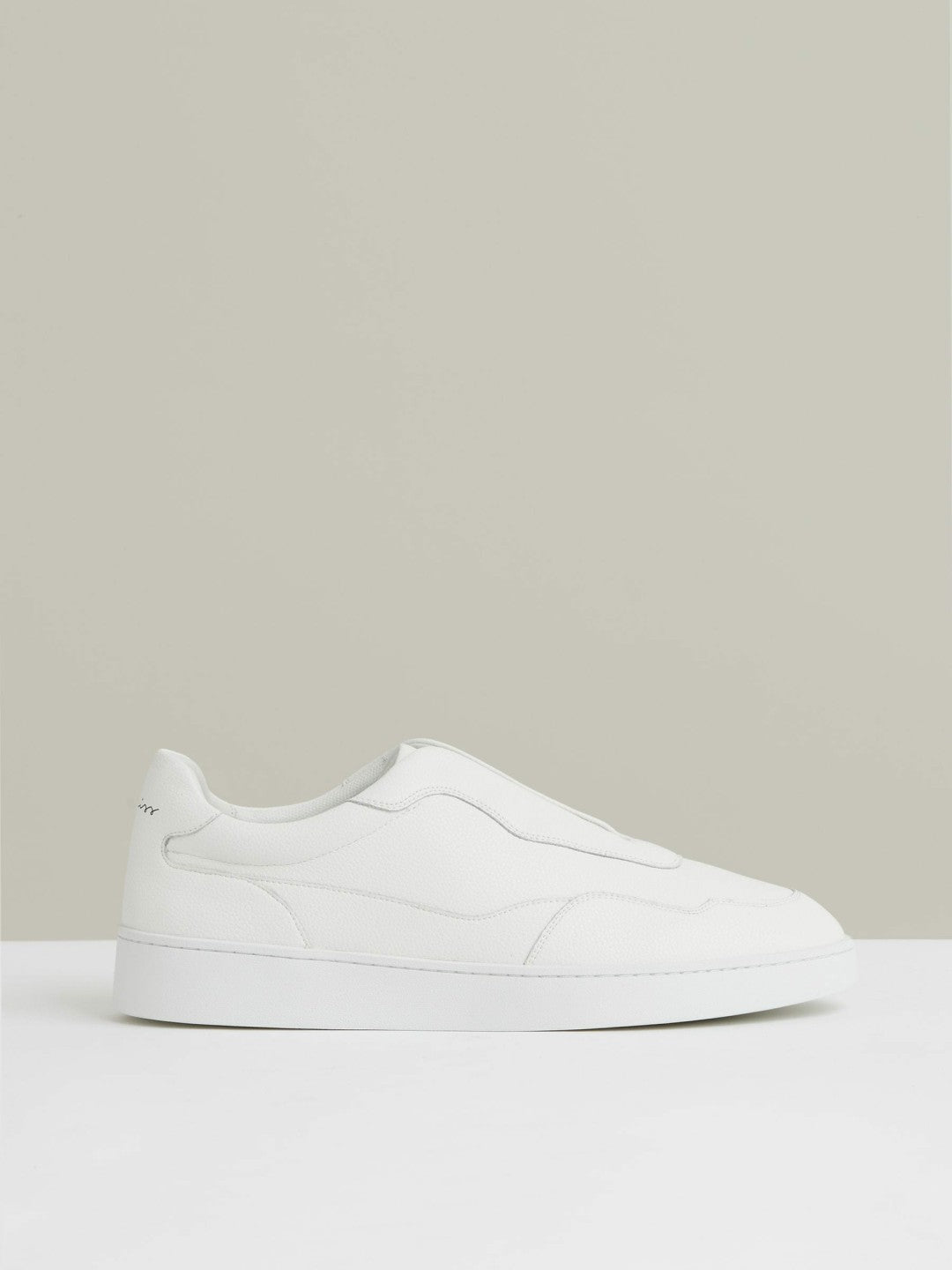 Leather Elasticated-Lace Trainers in White