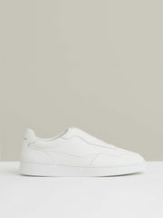 Leather Elasticated-Lace Trainers in White