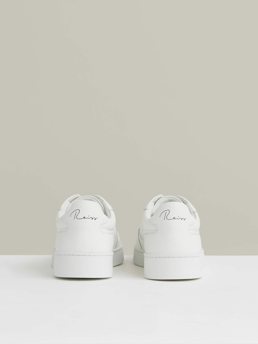 Leather Elasticated-Lace Trainers in White