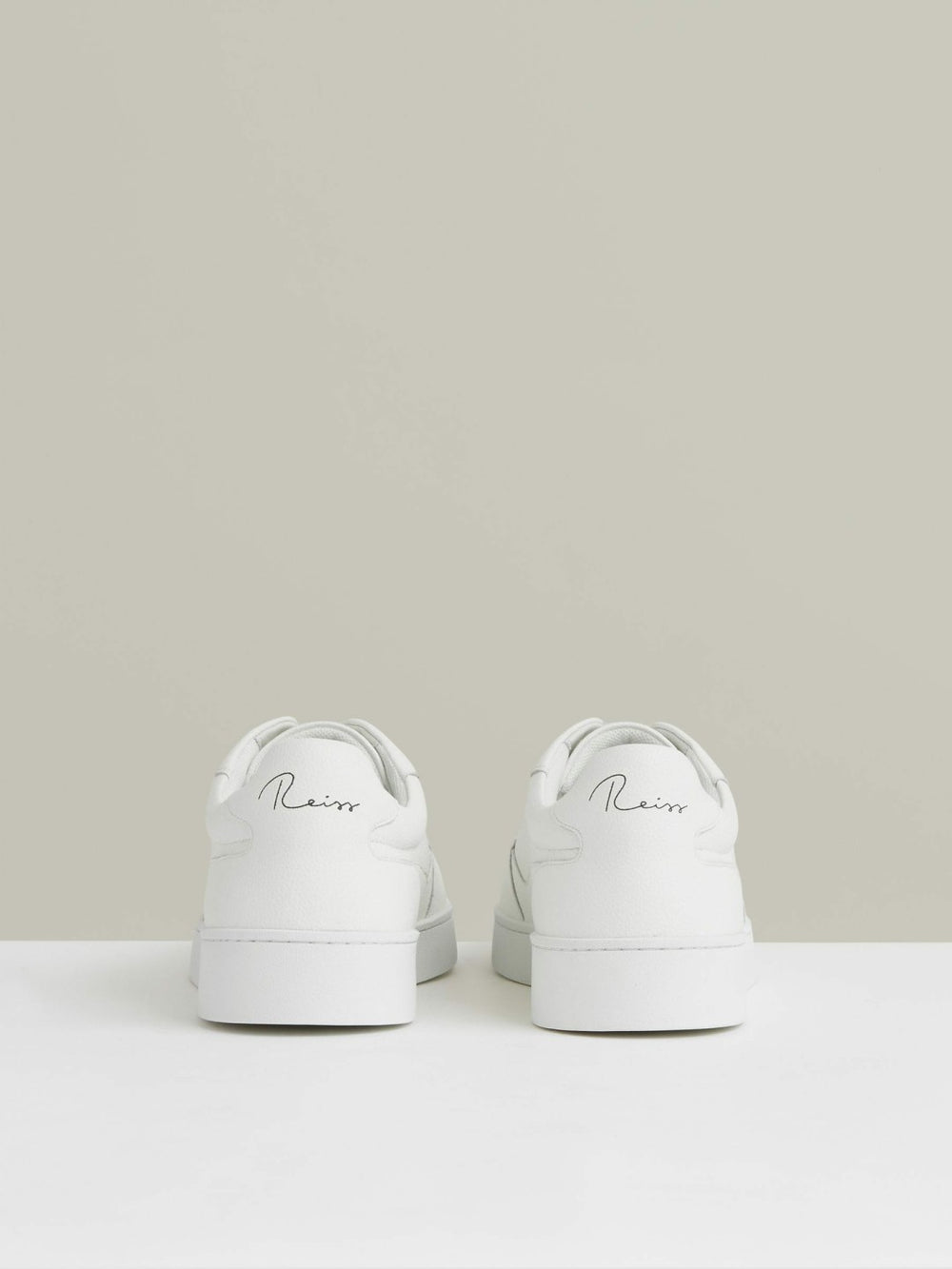 Leather Elasticated-Lace Trainers in White