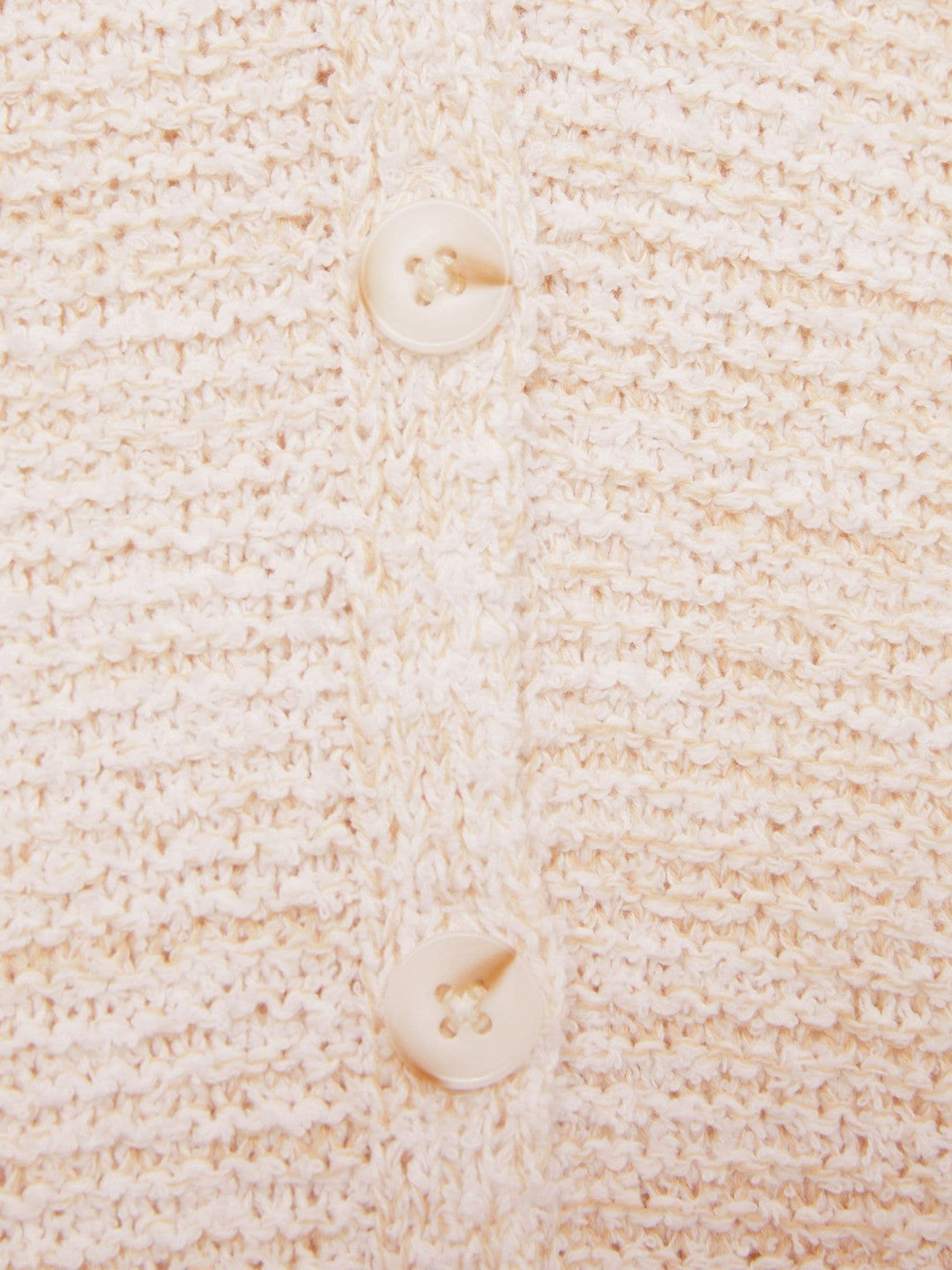 Cotton-Linen Button-Through Knit Top in Ivory