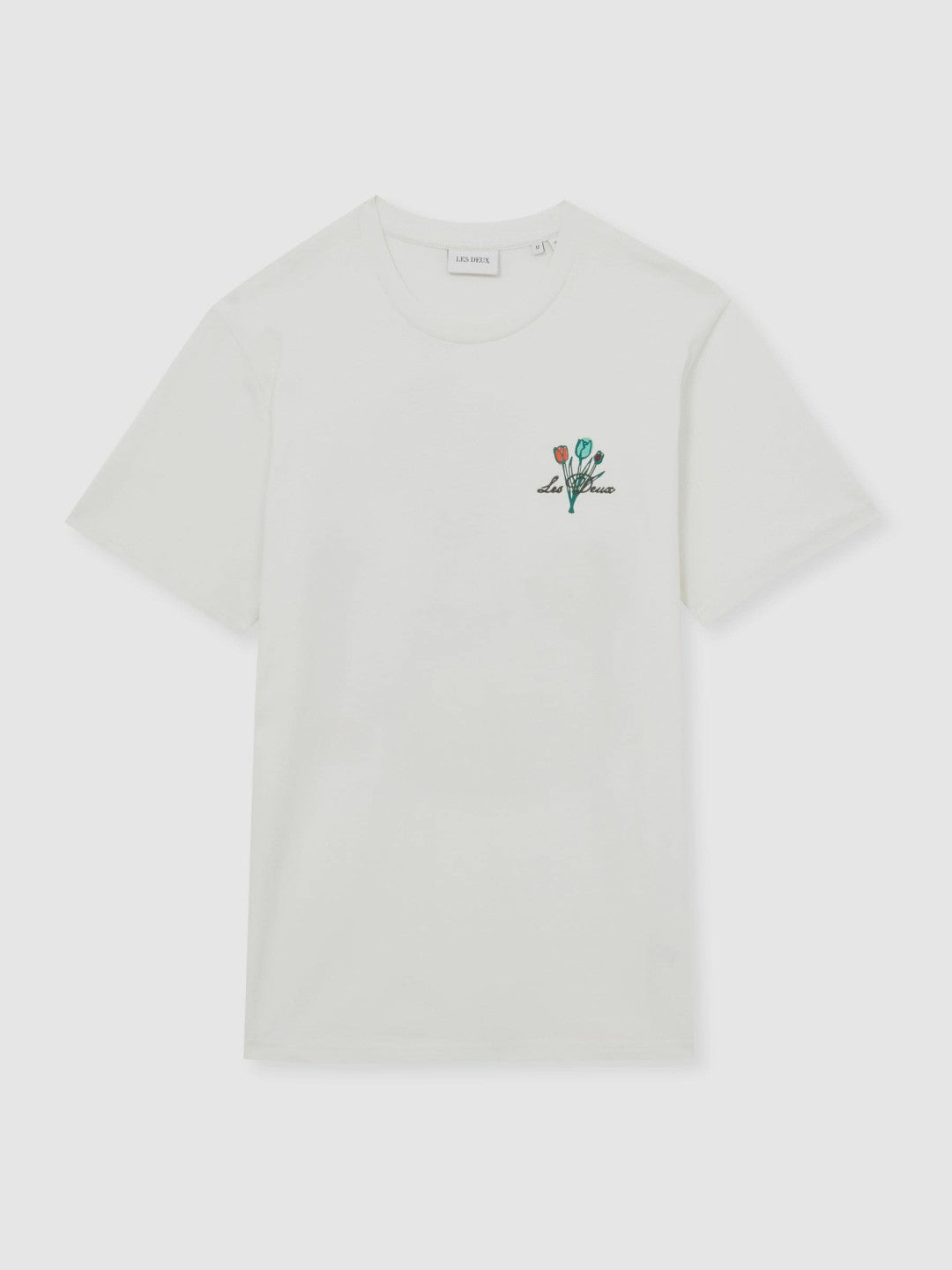 Les Deux 100% Cotton Café Print T-Shirt in Ivory Print