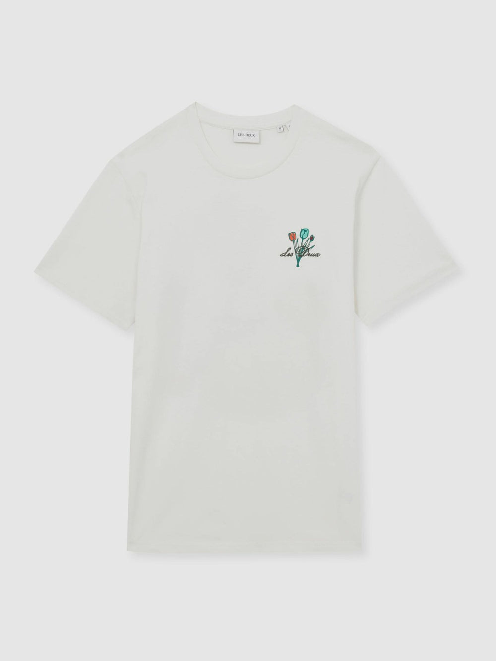 Les Deux 100% Cotton Café Print T-Shirt in Ivory Print