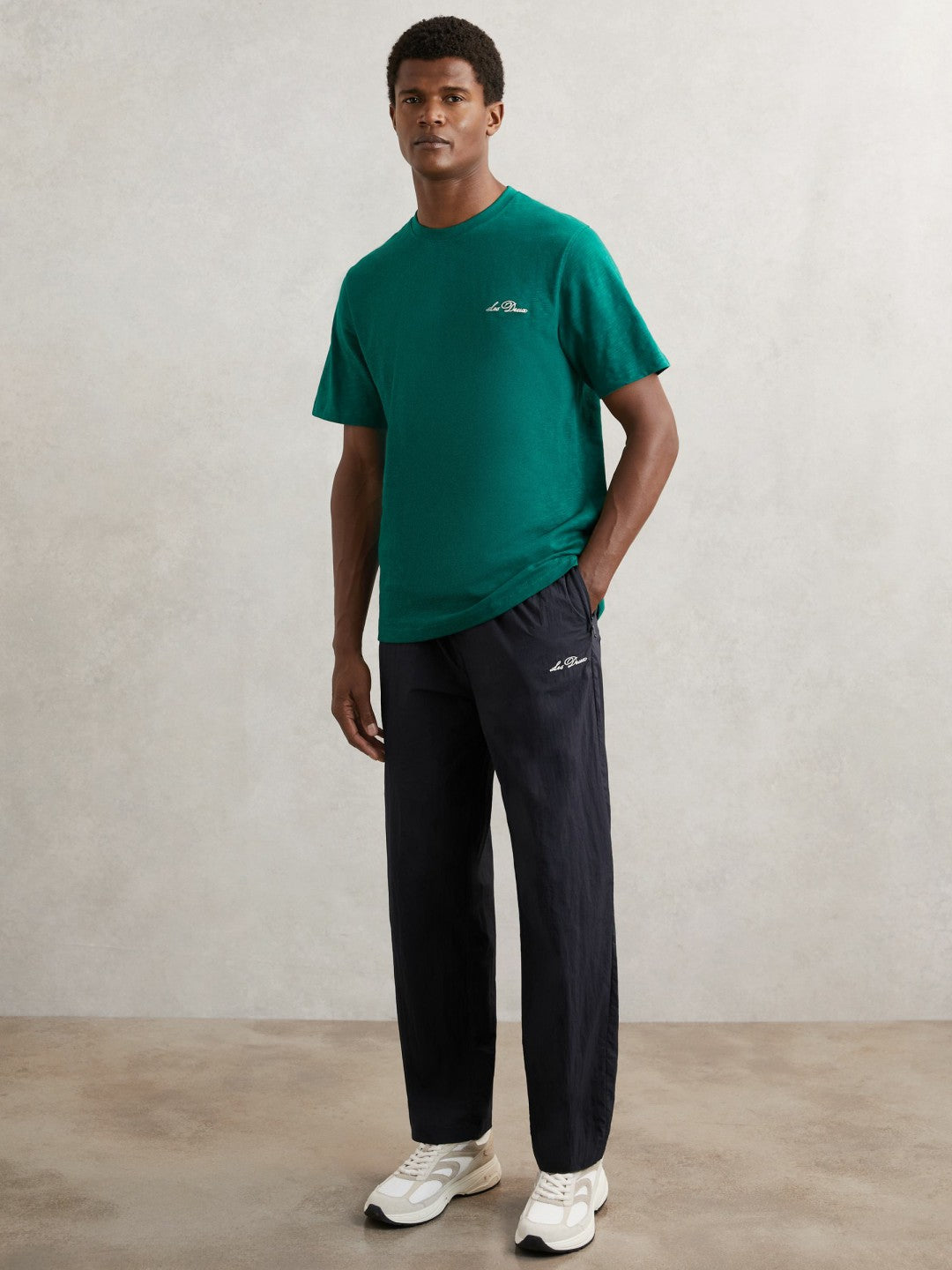 Les Deux Technical Logo Joggers in Dark Navy