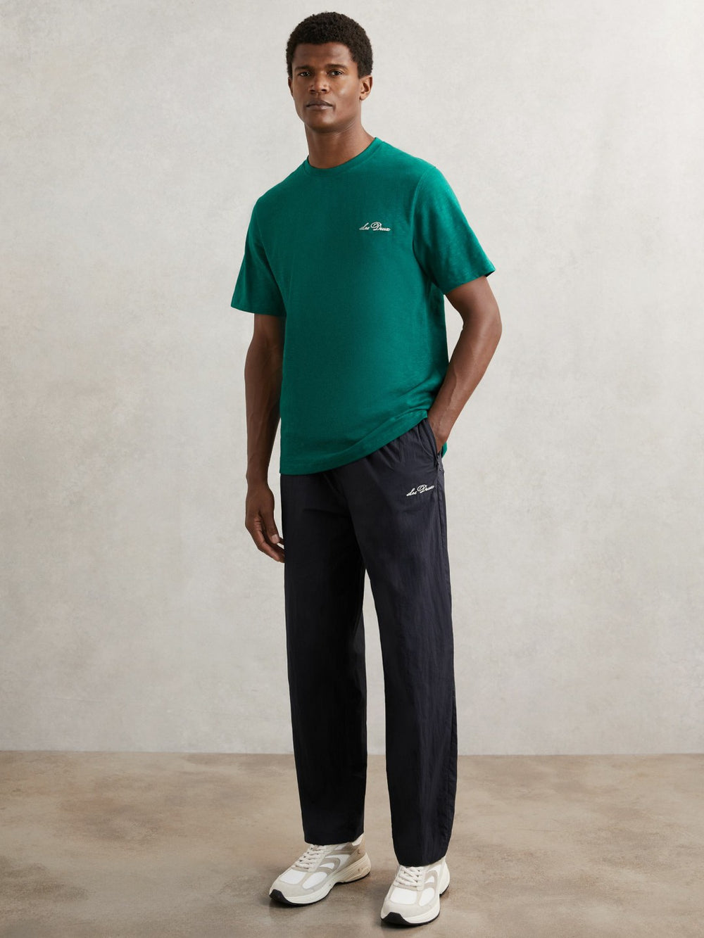 Les Deux Technical Logo Joggers in Dark Navy
