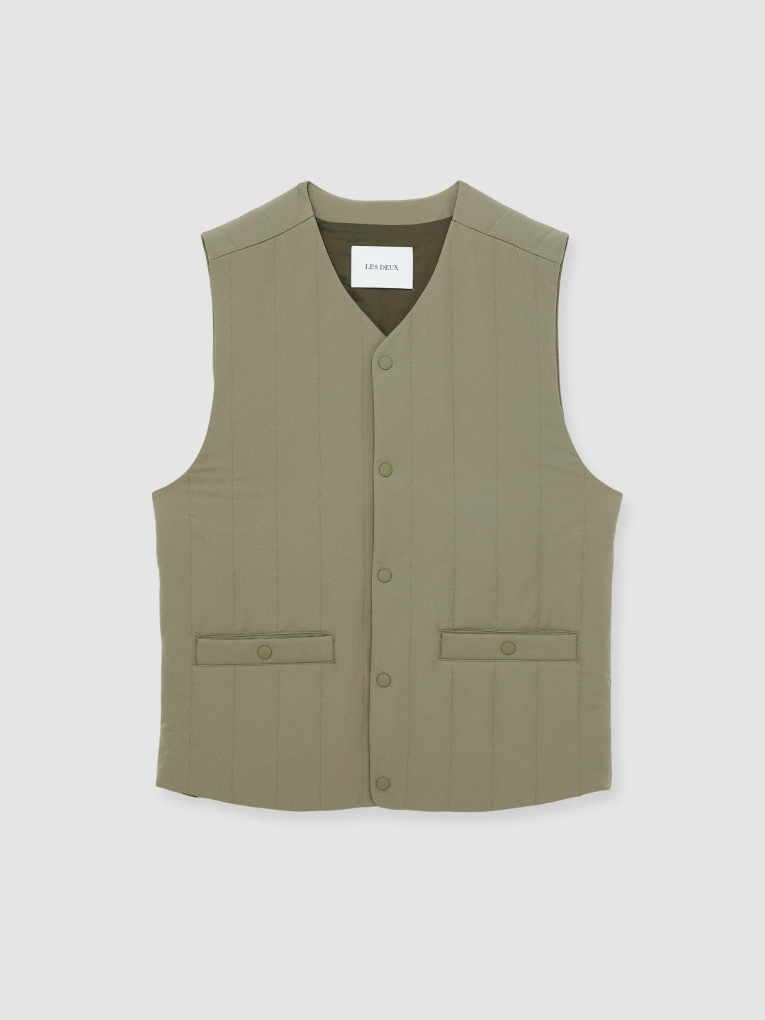 Les Deux Quilted Technical Gilet in Green