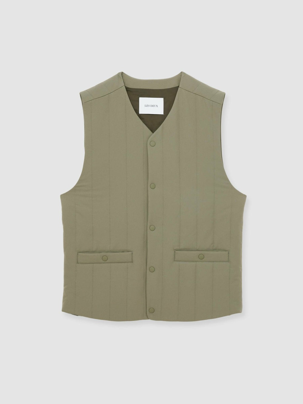 Les Deux Quilted Technical Gilet in Green