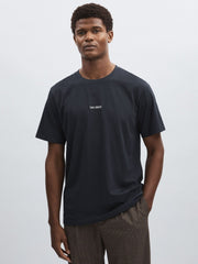Les Deux Cotton Logo T-Shirt in Navy Blue