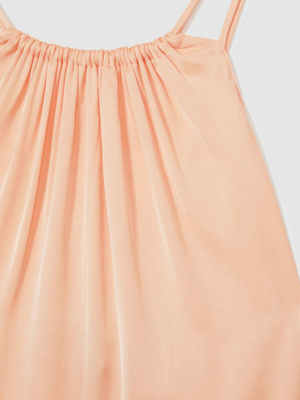 Petite Satin Halterneck Maxi Dress in Peach