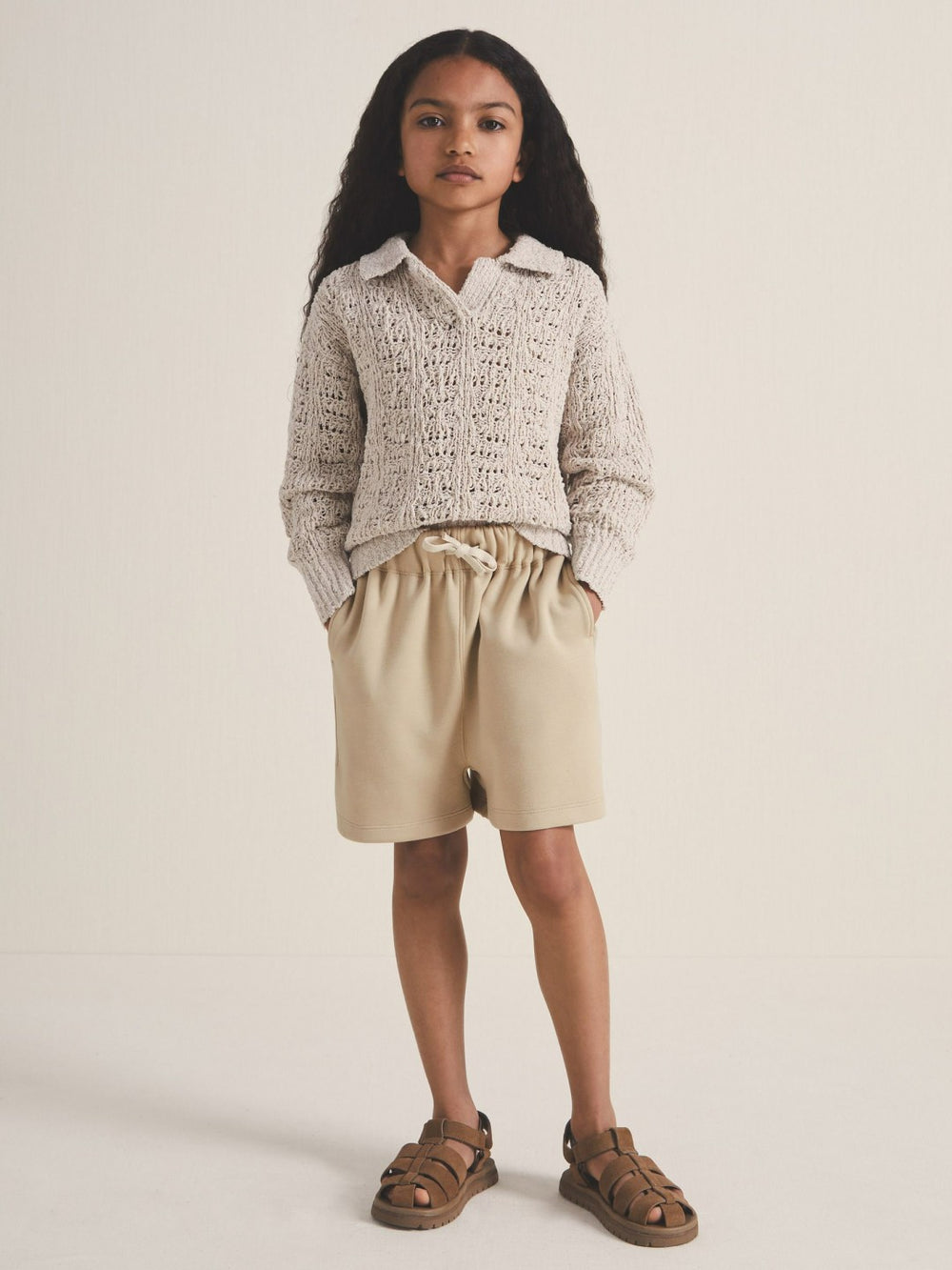 4-9 yrs | Les 100 Ciels Jersey Shorts in Sage